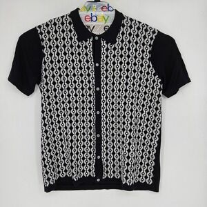 PJ Paul Jones‎ Shirt Mens 2XL Polo Short Sleeve Pullover Preppy Black Casual